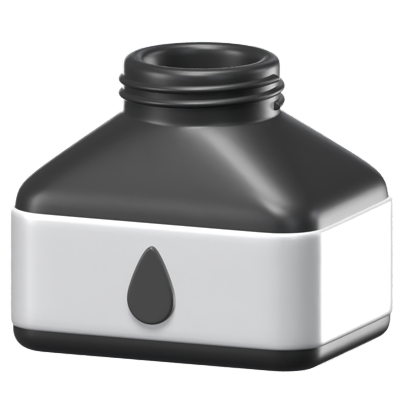 A Bottle Of Ink 3D Icon Model 3D Graphic