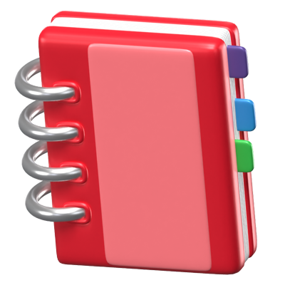Notebook 3D Icon Model With Binder 3D Graphic