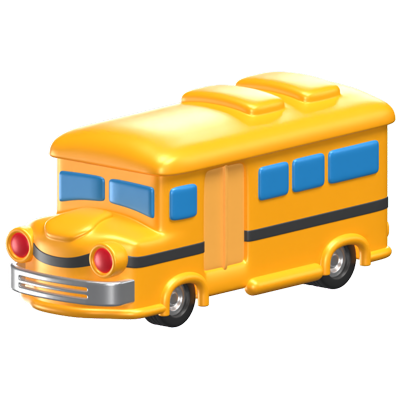 3D School Bus Icon Model 3D Graphic