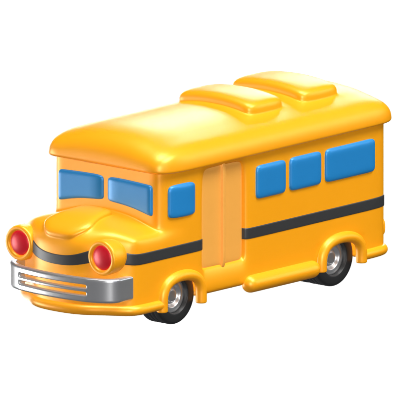 3D School Bus Icon Model 3D Graphic