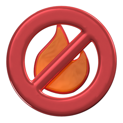 3D No Fire Sign Model 3D Graphic