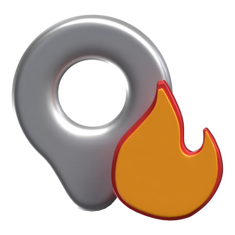 3D Fire Location Icon Model