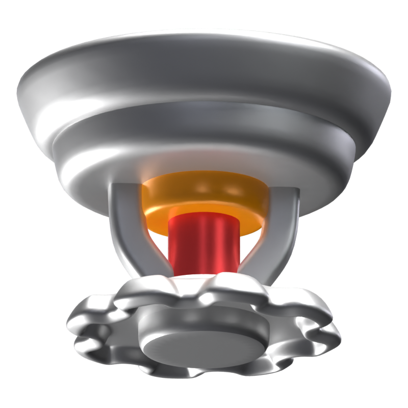 Feuer-Sprinkler 3D-Symbol