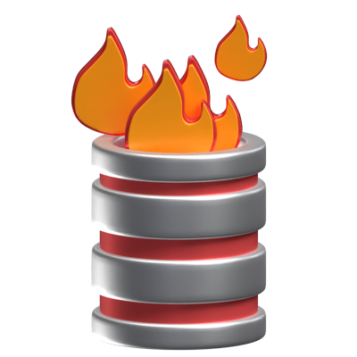 Fire Barrel 3D Icon 3D Graphic