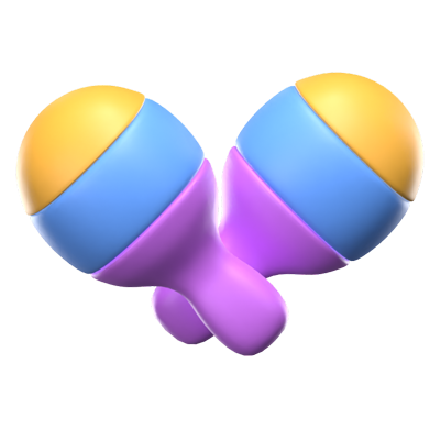 A Pair Of Baby Maracas 3D Icon 3D Graphic