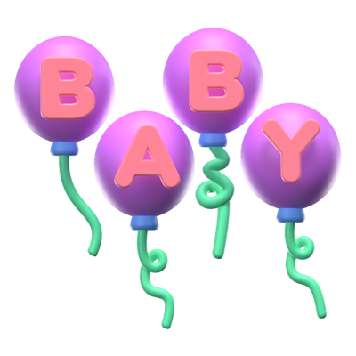 3D Baby Balloons 3D Graphic