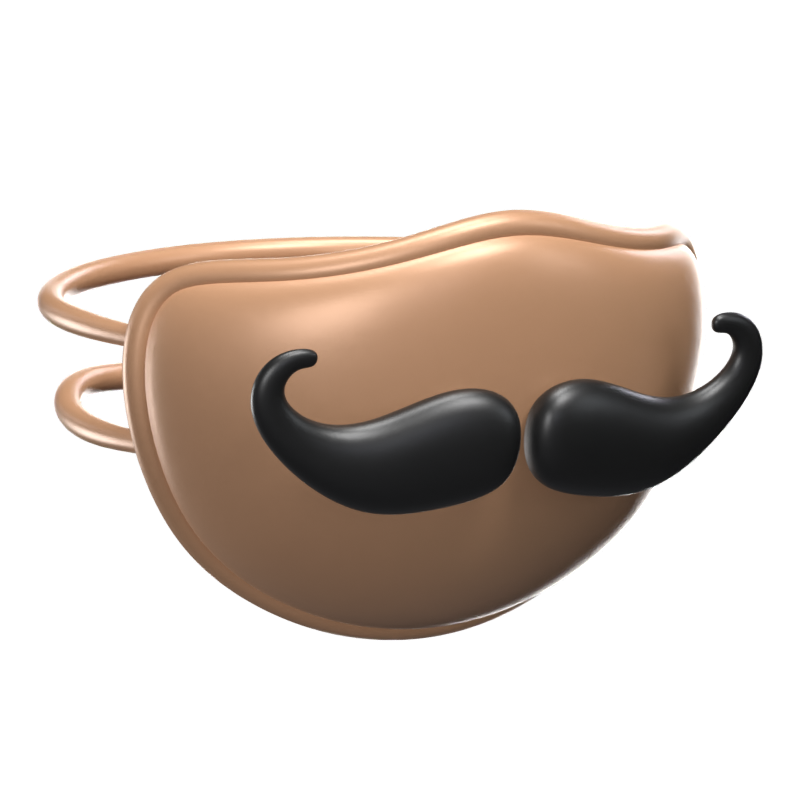 Modelo 3D da máscara de bigode 3D Graphic