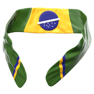 Brazil Fans Scarf 3D Icon 3D Graphic