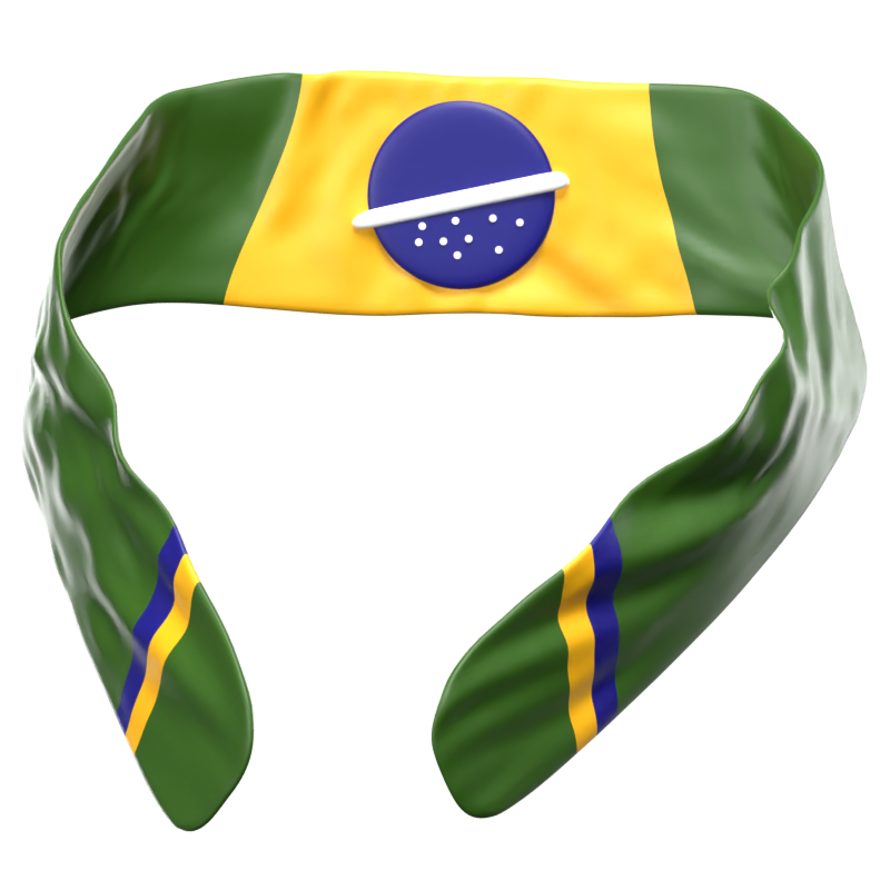 Brazil Fans Scarf 3D Icon 3D Graphic