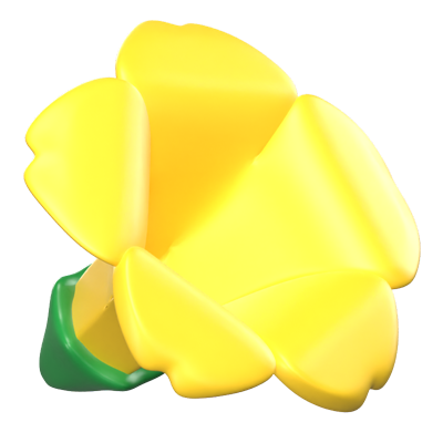 3D Ipe Flower Icon 3D Graphic
