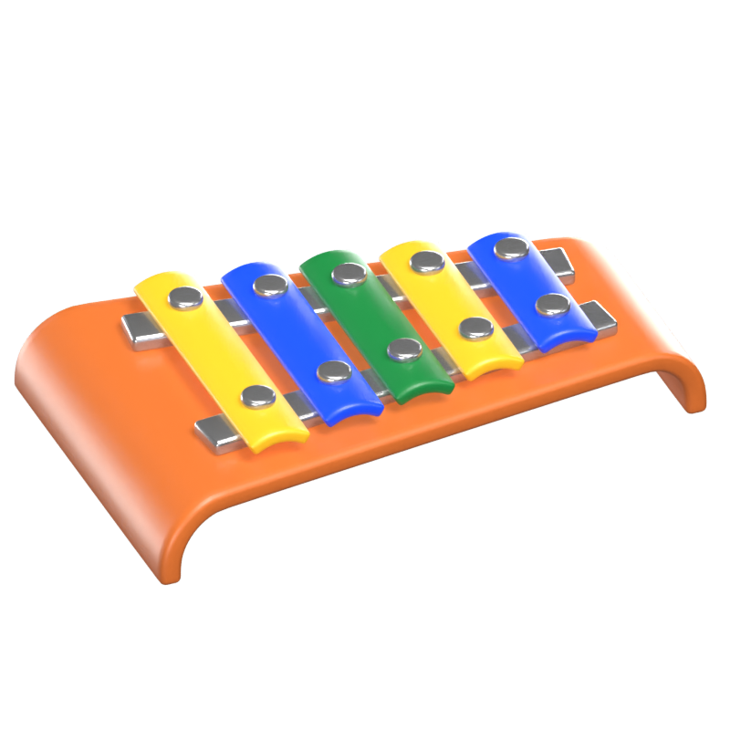 3D Xylophone Music Instrument 3D Graphic