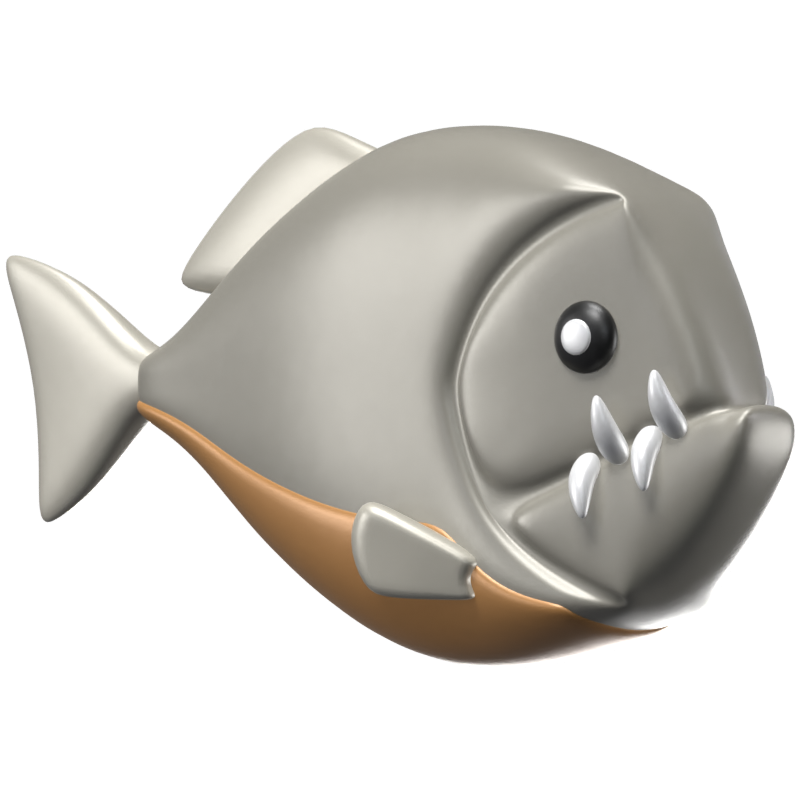 3D Piranha Fish Icon 3D Graphic