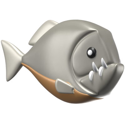 3D Piranha Fish Icon 3D Graphic