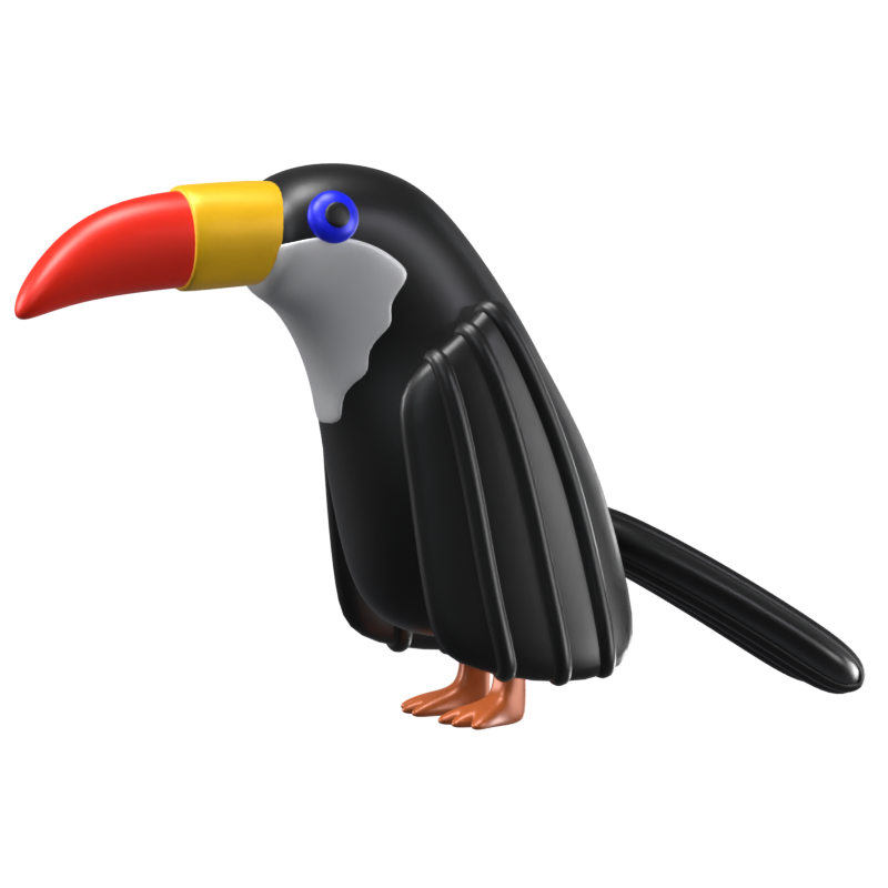 3D Toucan Bird Icon Model 3D Graphic