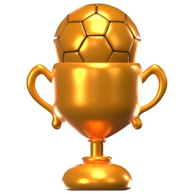 3D Football Trophy Icon 3D Graphic