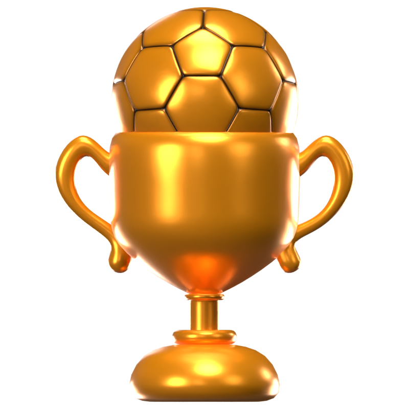 3D-Fußball-Trophäe-Symbol 3D Graphic