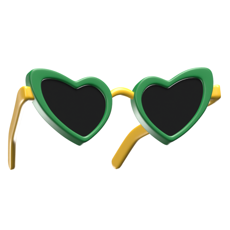 Icono de gafas de corazón en 3D 3D Graphic