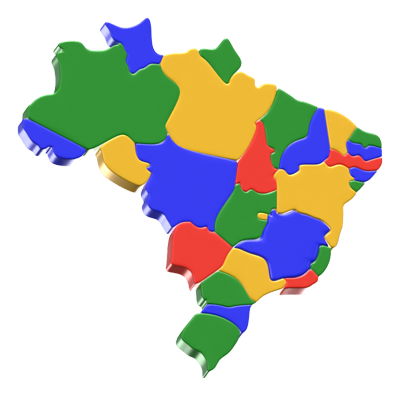 3D Brazil Map Model 3D Graphic