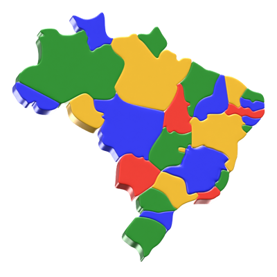 Modelo 3D del mapa de Brasil 3D Graphic