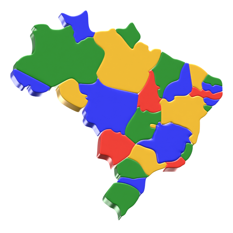 3D Brazil Map Model 3D Graphic