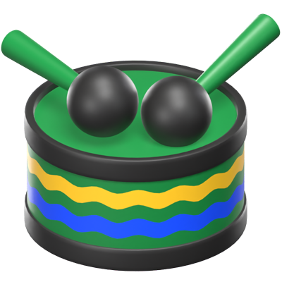 3D Brazilian Snare Drum Icon 3D Graphic
