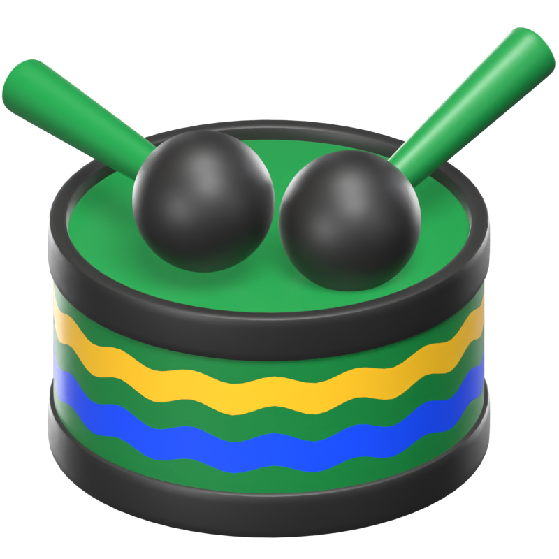 3D Brazilian Snare Drum Icon 3D Graphic