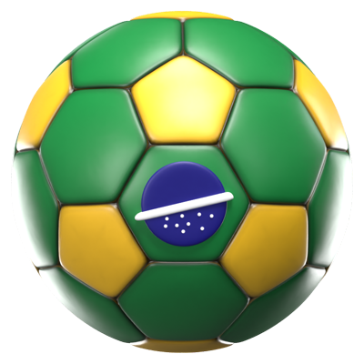 Brazil Soccer Ball 3D Icon 3D Graphic