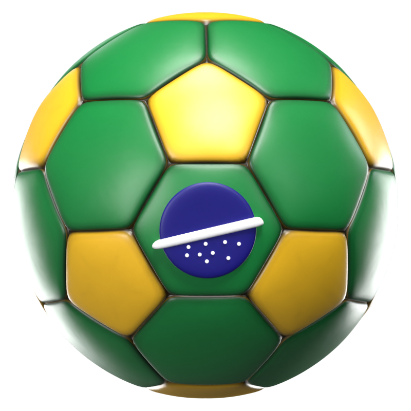 Brazil Soccer Ball 3D Icon 3D Graphic