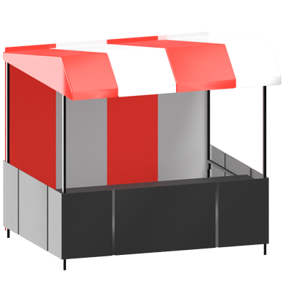 3D Food Stand For Festival 3D Graphic