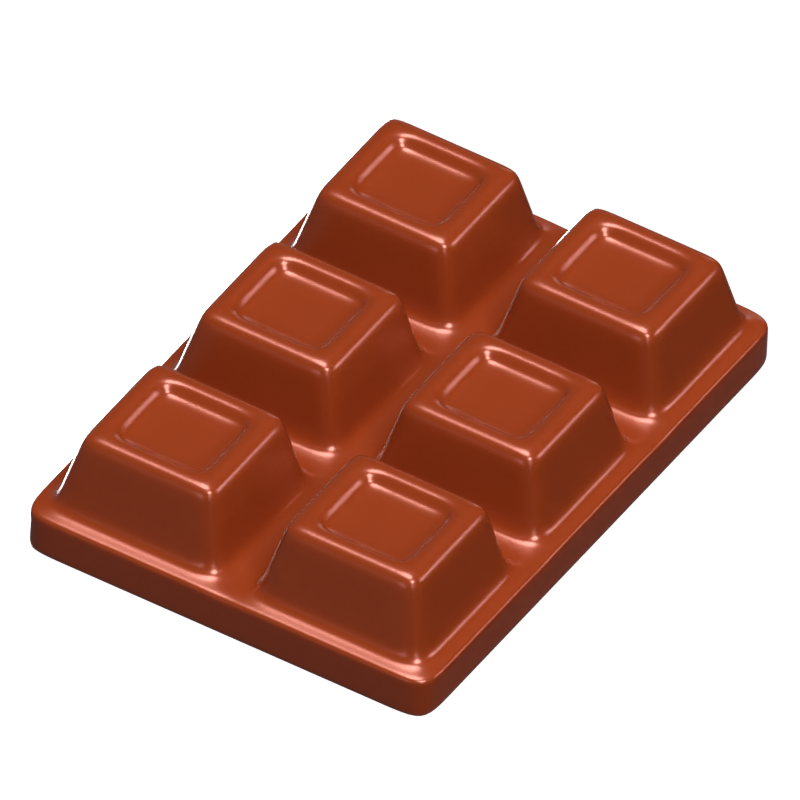 Barra de chocolate Modelo de icono 3D