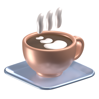 A Cup Of Hot Coffee 3D Icon 3D Graphic
