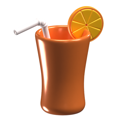 A Glass Of Orange Juice 3D Model 3D Graphic