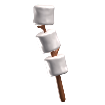 Marshmallow Skewer 3D Icon 3D Graphic