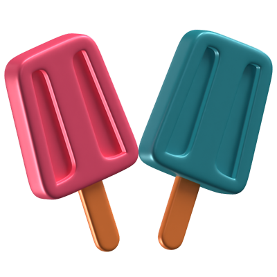 Two Popsicles 3D Icon 3D Graphic