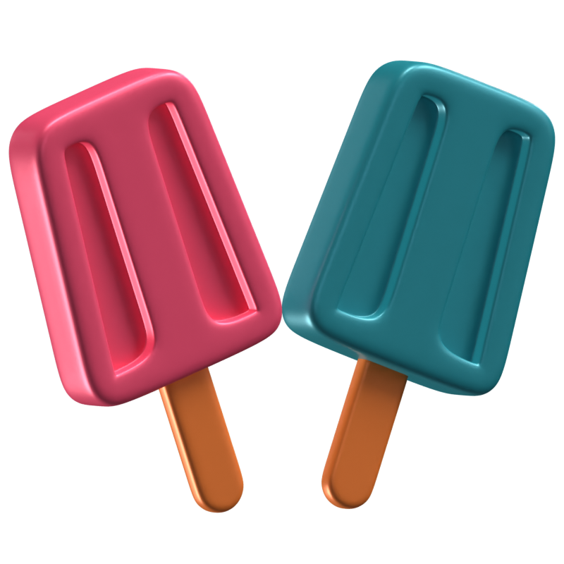 Two Popsicles 3D Icon