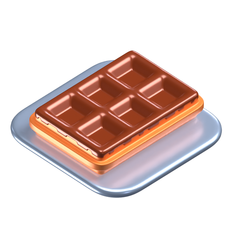 3D Waffle Dessert Icon