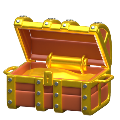 3D Opened Treasure Chest 3D Graphic