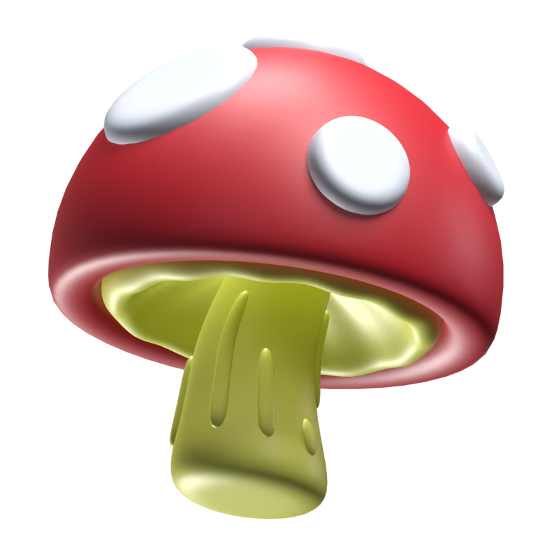 Magic Mushroom 3D Icon Model