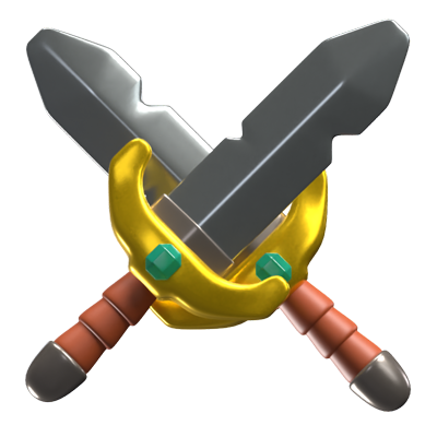 Crossed Sword 3D Icon Model 3D Graphic