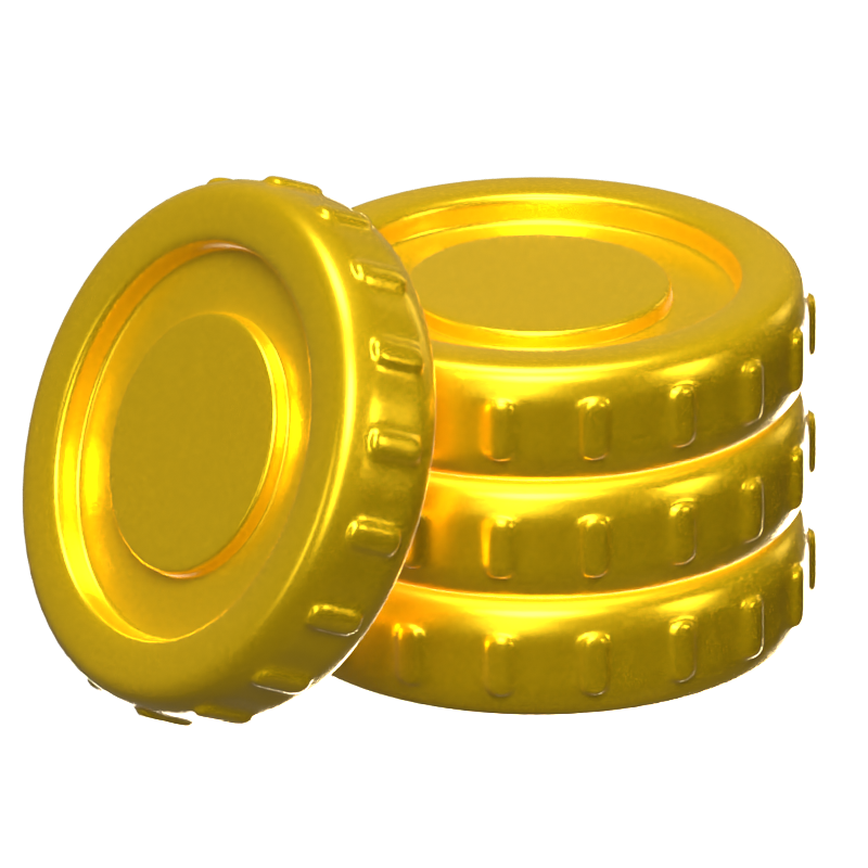 Gold Coin 3D Icon Model