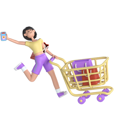 Run Shopping 3D Graphic