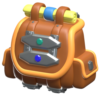 Backpack For Inventory 3D Game Icon 3D Graphic