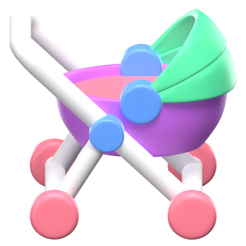 3D-Baby-Kinderwagen-Symbol