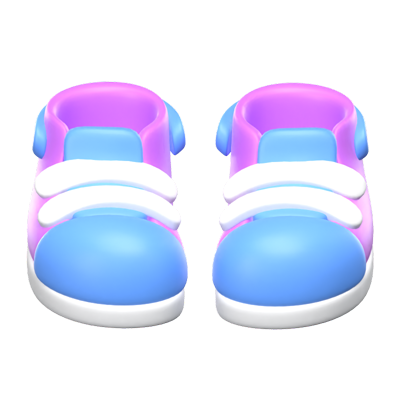 A Pair Of Baby Shoes 3D Icon 3D Graphic