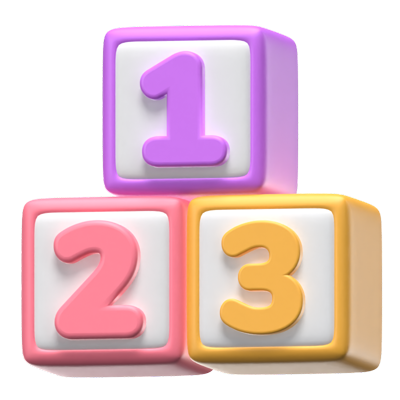 3D Number Cubes Toy 3D Graphic