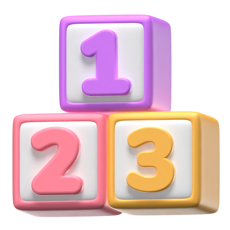 3D Number Cubes Toy