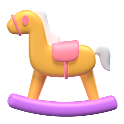 3D Rocking Horse Icon 3D Graphic