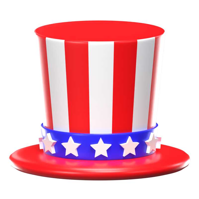 Uncle Sam Hat 3D Icon