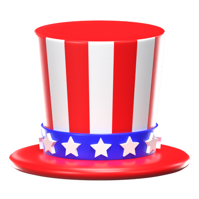 Uncle Sam Hat 3D Icon 3D Graphic