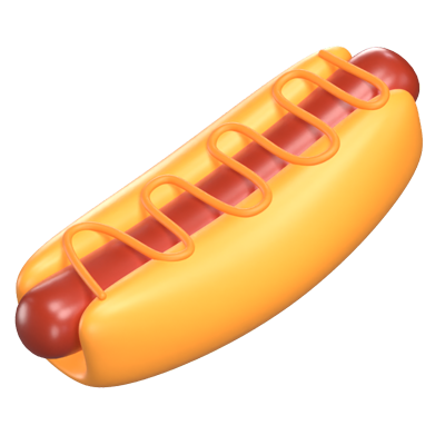 3D Hotdog Icon Model 3D Graphic